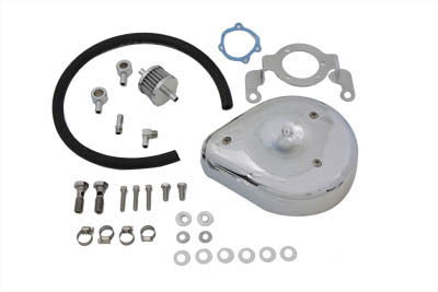 Wyatt Gatling teardrop air cleaner kit in smooth chrome, model 34-0657