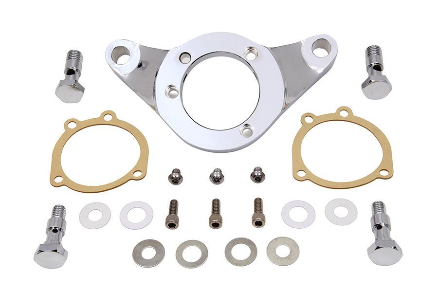 Wyatt Gatling chrome billet air cleaner bracket kit, model 34-0661, for motorcycle fuel and air system