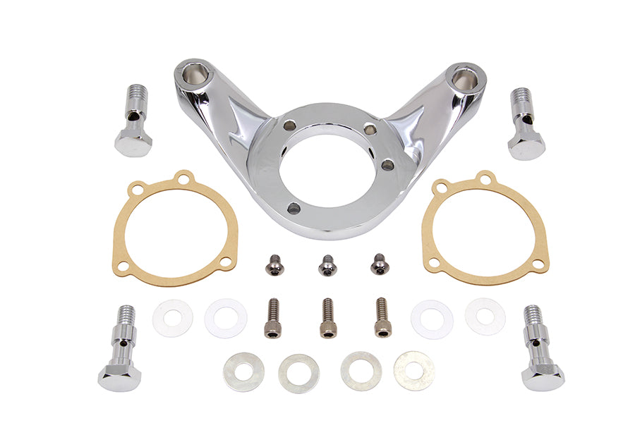Wyatt Gatling chrome billet gatling air cleaner bracket kit 34-0661 for motorcycle fuel and air system