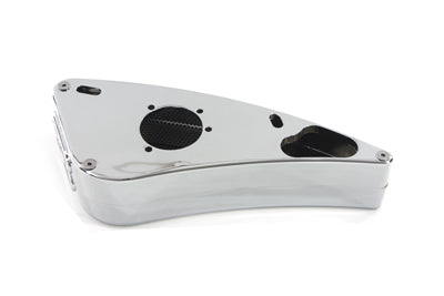 Wyatt Gatling Sweeper air cleaner in chrome billet finish for motorcycle fuel and air systems