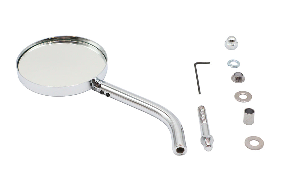 Wyatt Gatling Babyface round billet mirror, model 34-0716 close-up view