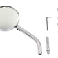 Wyatt Gatling Babyface round billet mirror, model 34-0716, polished metal finish