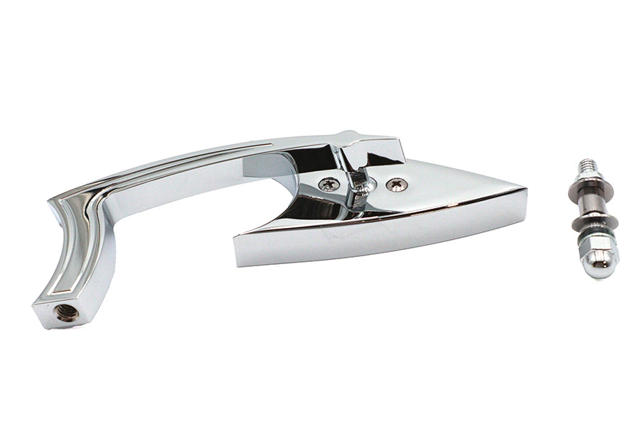 Wyatt Gatling Odin Arrow Style billet mirror, left side, chrome finish
