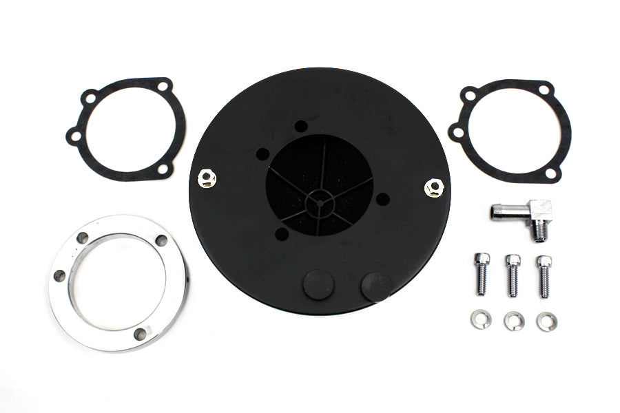 Wyatt Gatling 63362B black round mesh air cleaner for motorcycle fuel and air system