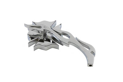 Wyatt Gatling chrome firefighter mirror with billet flame stem, 34-0755a.jpg