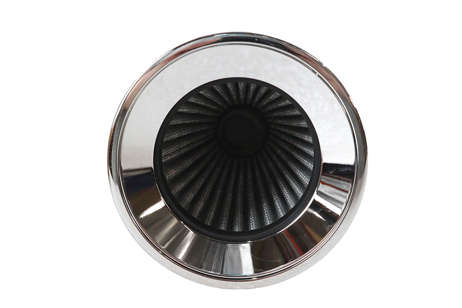 Wyatt Gatling chrome funnel air cleaner breather for motorcycle fuel and air system