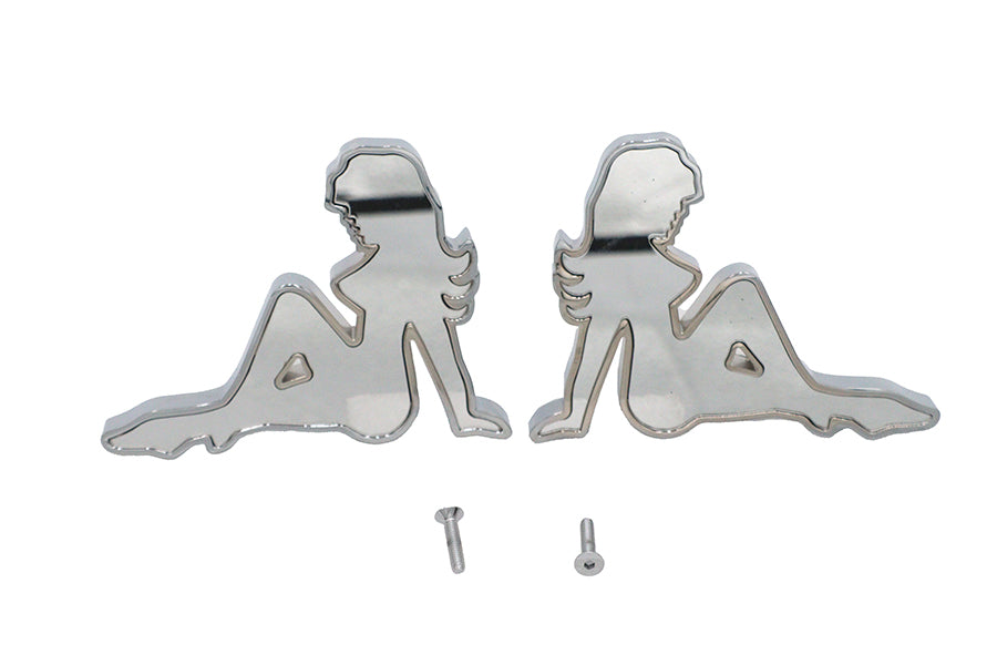 Wyatt Gatling Lady Luck Billet Mirror Body Set, 76451A, polished metal mirror housings