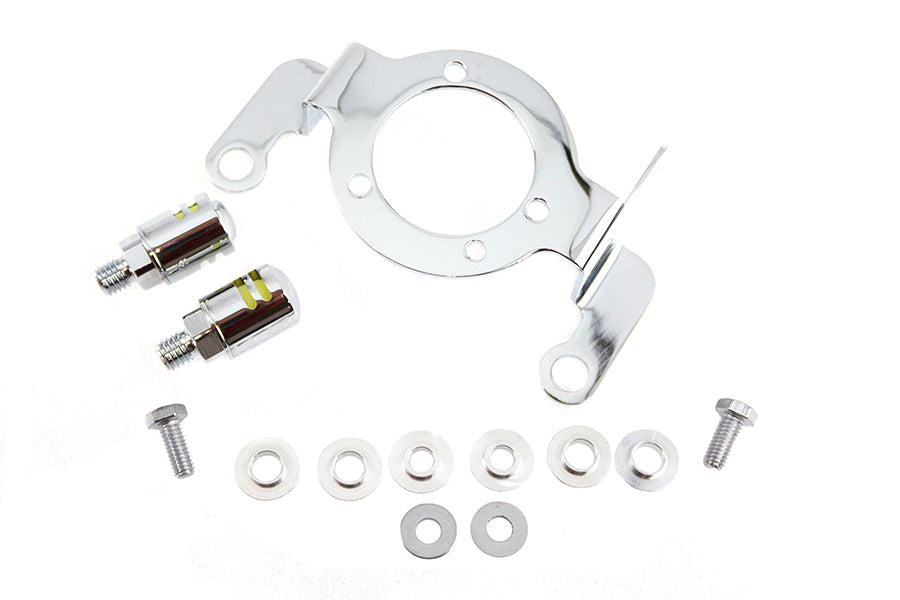Wyatt Gatling chrome carburetor support bracket with breather acorn 34-0852, fuel and air system part