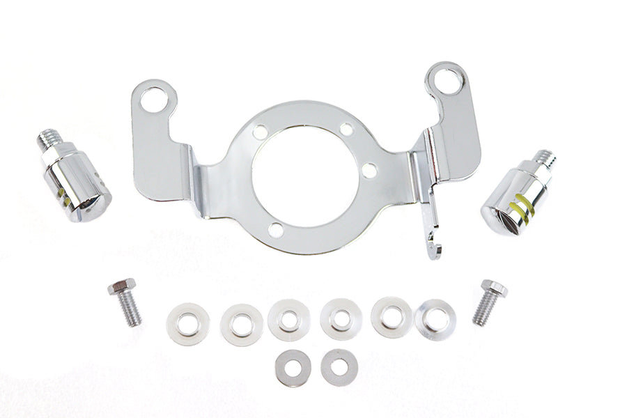 Wyatt Gatling chrome carburetor support bracket with breather acorn 34-0852