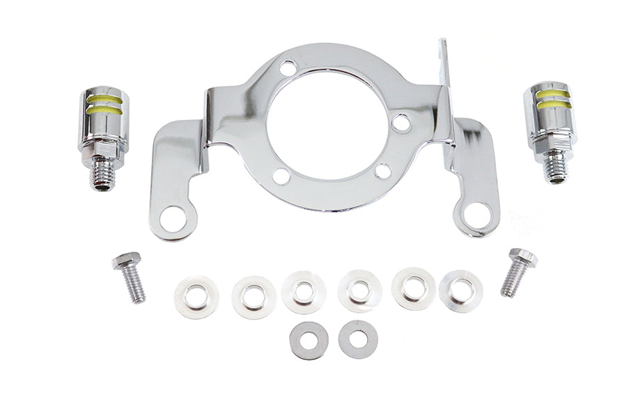 Wyatt Gatling chrome carburetor support bracket with breather acorn, model 34-0852
