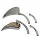 Wyatt Gatling 76443GB4 chrome billet teardrop mirror set for motorcycles