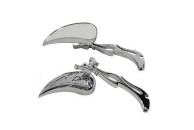 Wyatt Gatling 76438B4 chrome teardrop mirror set with sleek reflective finish