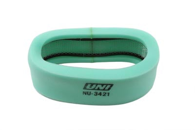 Uni-Filter NU-3421 foam air filter for fuel and air systems, black cylindrical filter with red end caps
