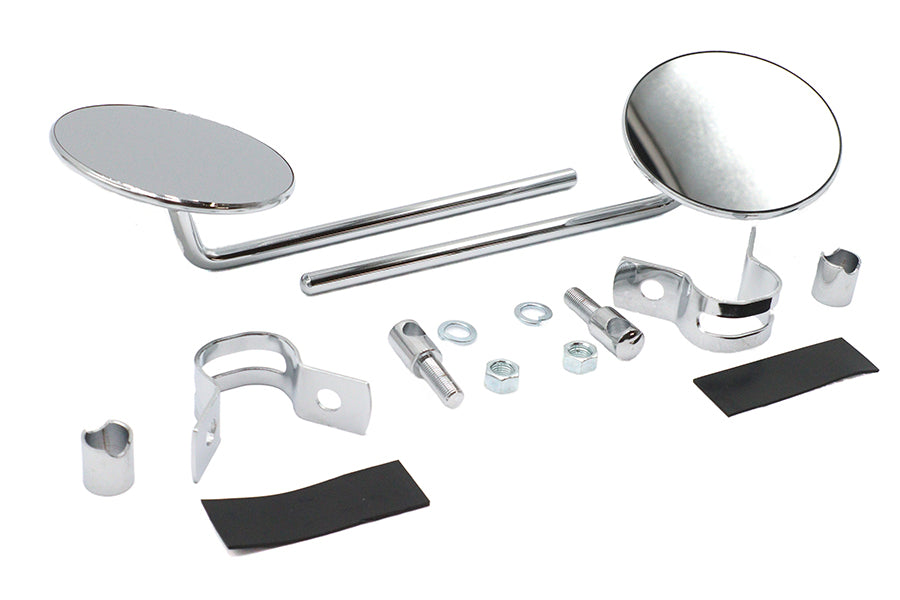 Wyatt Gatling 34-0995 round chrome mirror set with polished reflective finish