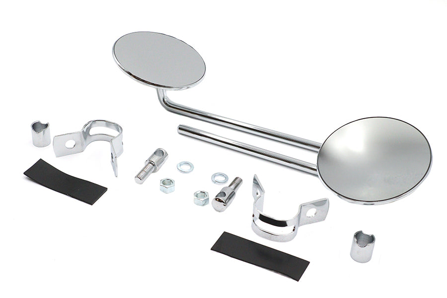 Wyatt Gatling 34-0995 round chrome mirror set with polished reflective surfaces