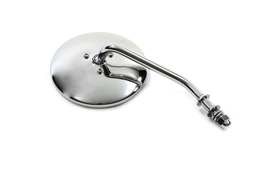Wyatt Gatling 34-0997 round mirror with short stem and chrome finish