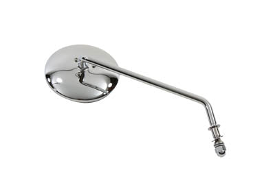 Wyatt Gatling round chrome mirror with long stem, reflective bathroom wall mirror