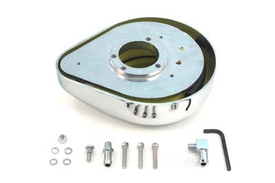 Wyatt Gatling Teardrop Air Cleaner Smooth 14-0128 for motorcycle fuel and air system