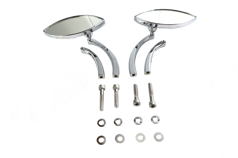 Wyatt Gatling Eagle Eye billet chrome mirror set, 76533B4, showing polished chrome mirror housings