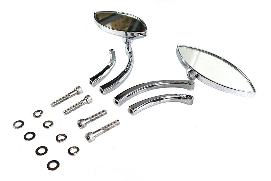 Wyatt Gatling Eagle Eye billet chrome mirror set, 76533B4, pair of motorcycle mirrors