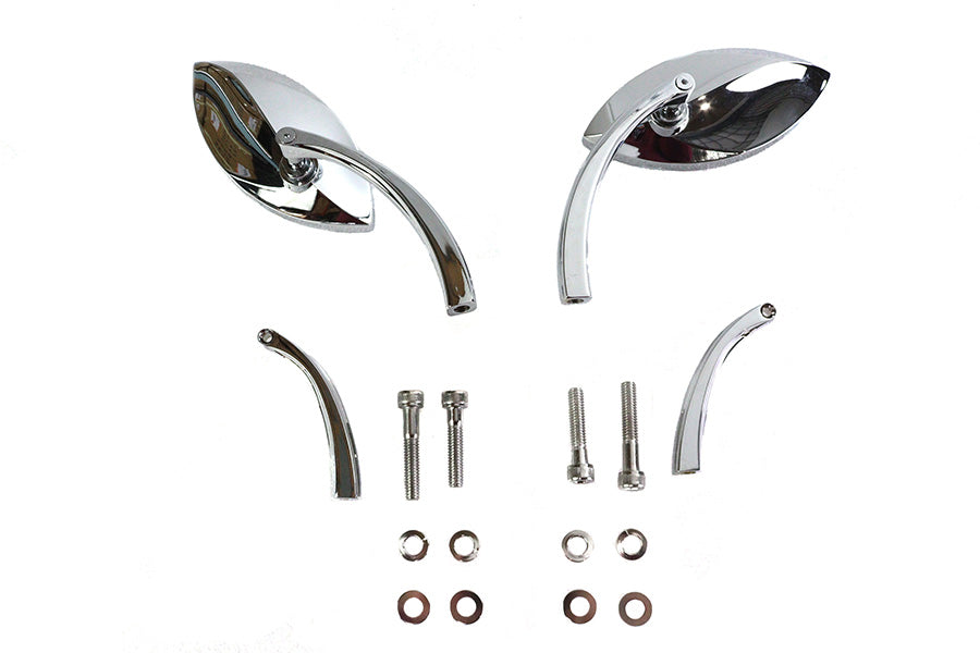Wyatt Gatling 76533B4 Eagle Eye billet chrome mirror set for motorcycles