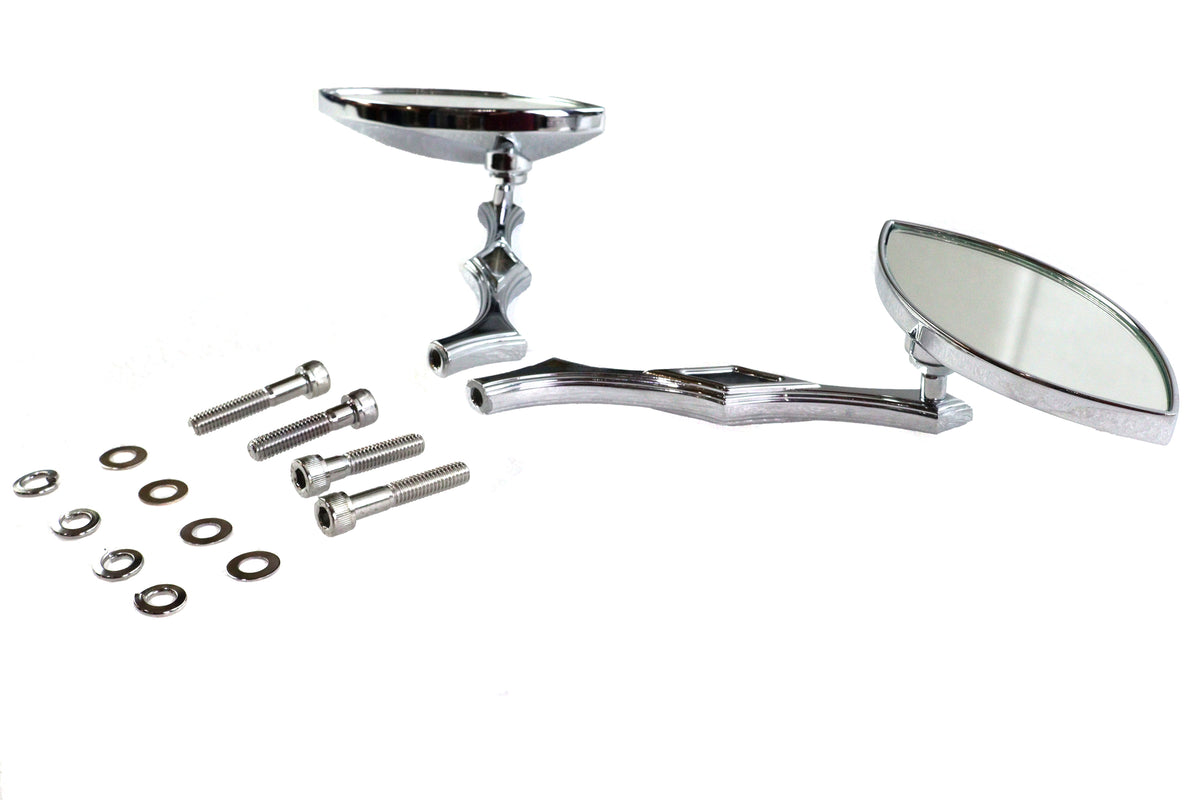 Wyatt Gatling Eagle Eye billet chrome mirror set for motorcycles, model 76535B4
