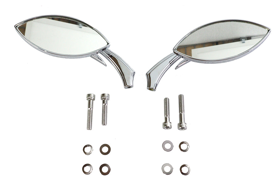 Wyatt Gatling Eagle Eye billet chrome mirror set, 76537B4, showing sleek motorcycle mirrors