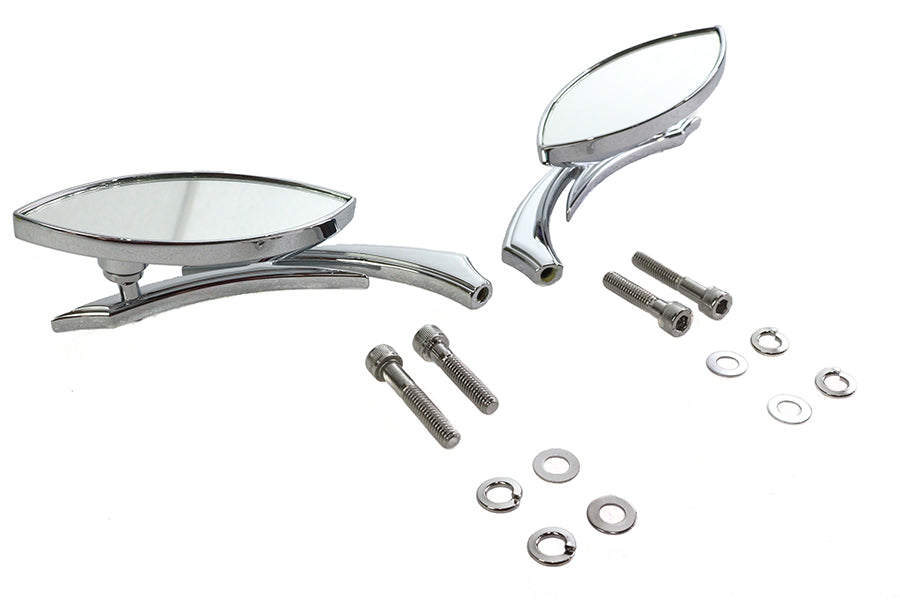 Wyatt Gatling Eagle Eye Billet Chrome Mirror Set, model 76537B4, pair of motorcycle mirrors