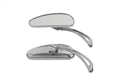 Wyatt Gatling Deco Billet Chrome Mirror Set, 76541B4, shown from the front