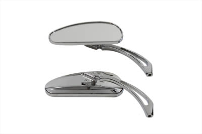 Wyatt Gatling Deco Billet chrome mirror set for motorcycles, model 76541B4