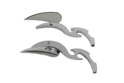 Wyatt Gatling Chrome Teardrop Mirror Set with Raised Billet Stems