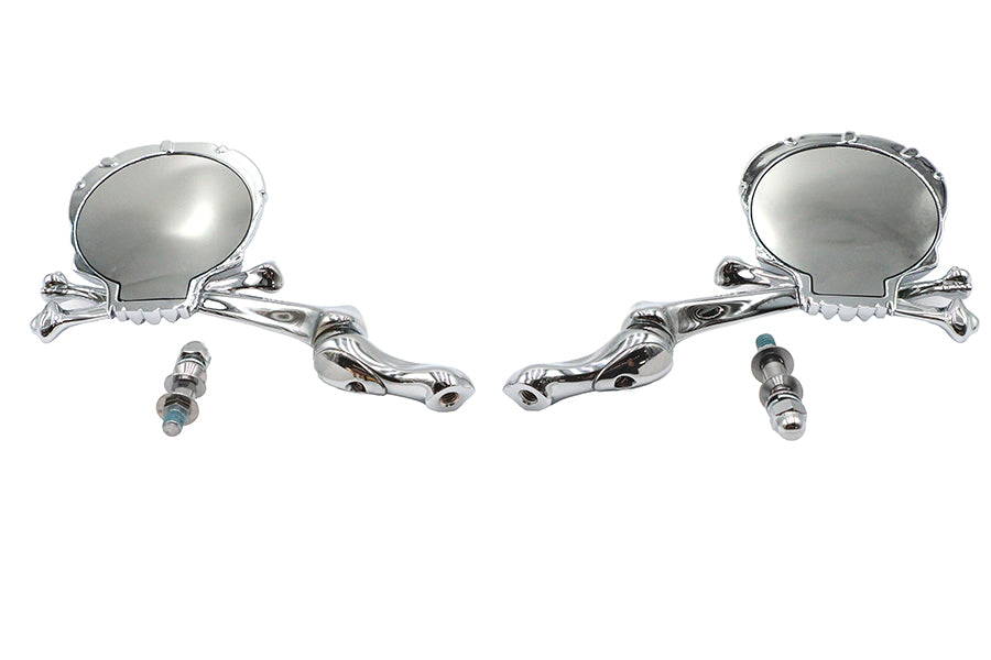 Wyatt Gatling M60-6355 Skull Mirror Set with Bone Stem