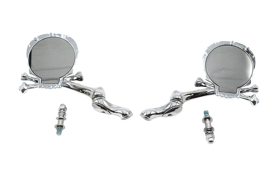 Wyatt Gatling M60-6355 Skull Mirror Set with Bone Stem