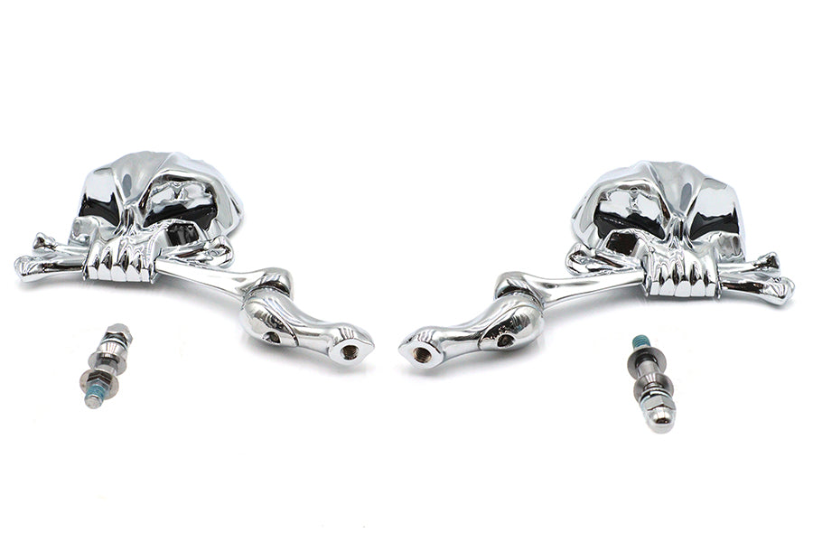 Wyatt Gatling M60-6355 Skull Mirror Set with Bone Stem
