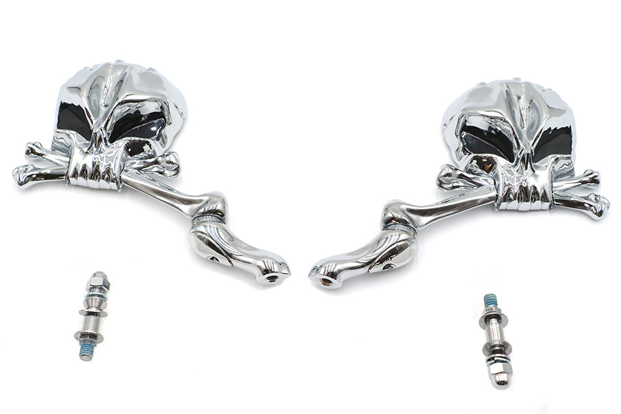 Wyatt Gatling M60-6355 Skull Mirror Set with Bone Stem