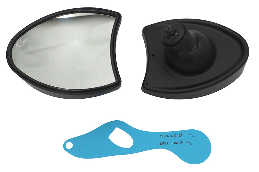 V-Twin 270970 Fairing Mirror Set Black for Harley-Davidson FLHT