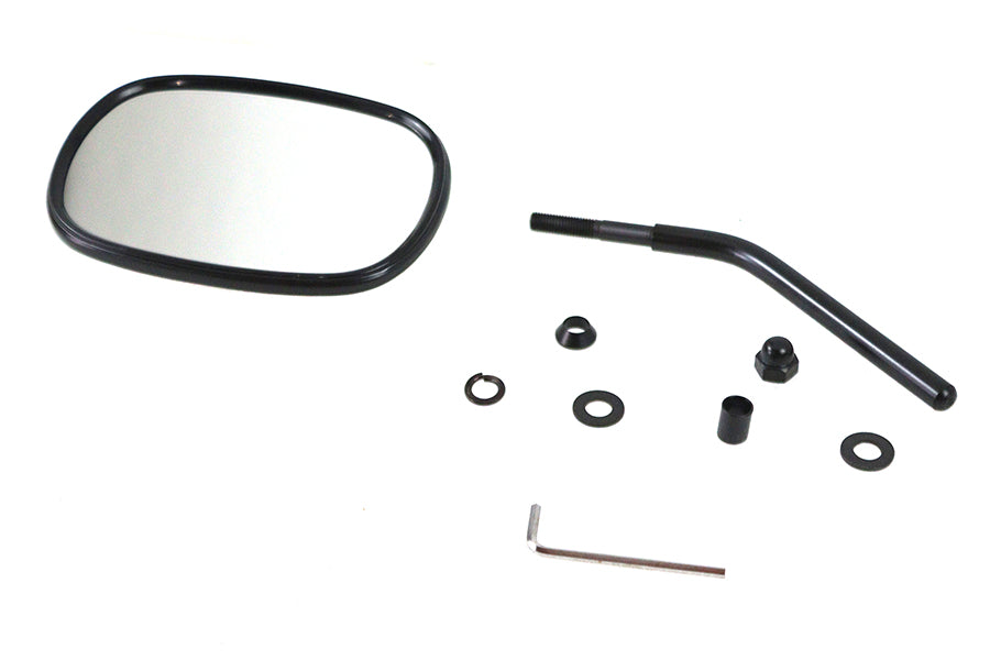 V-Twin 70215B Black Rectangular Motorcycle Mirror