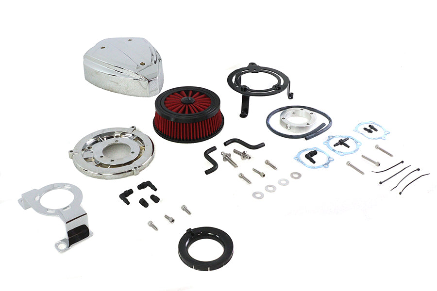 Wyatt Gatling Siren chrome air cleaner assembly for fuel and air systems