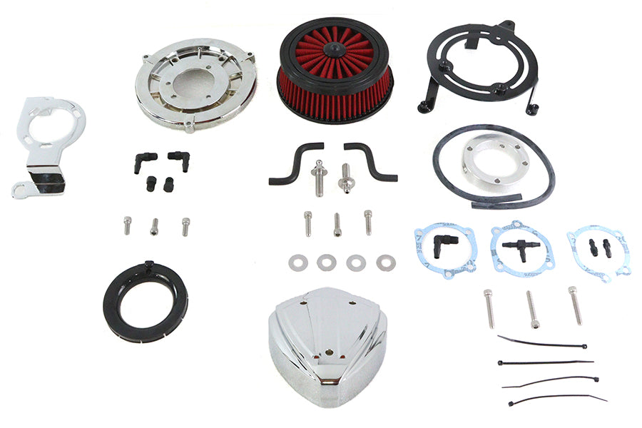 Wyatt Gatling Siren chrome air cleaner assembly for fuel and air systems