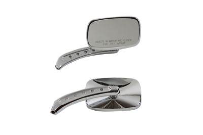 Wyatt Gatling KA44L153L chrome oval mirror set with 4-inch billet stems