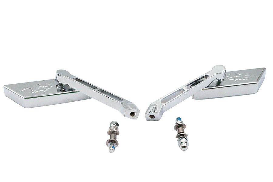 Wyatt Gatling AS12L12 chrome parallelogram mirror set viewed from the front