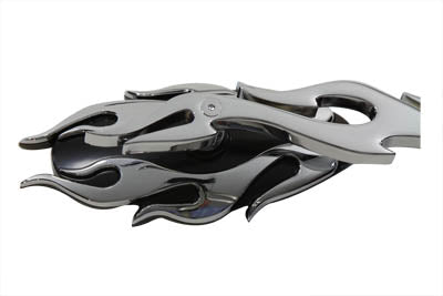 V-Twin 76826 Chrome Fireball motorcycle mirror set with flame billet stems