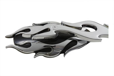 V-Twin 76826 Chrome Fireball Mirror Set with Flame Billet Stems for motorcycle handlebars