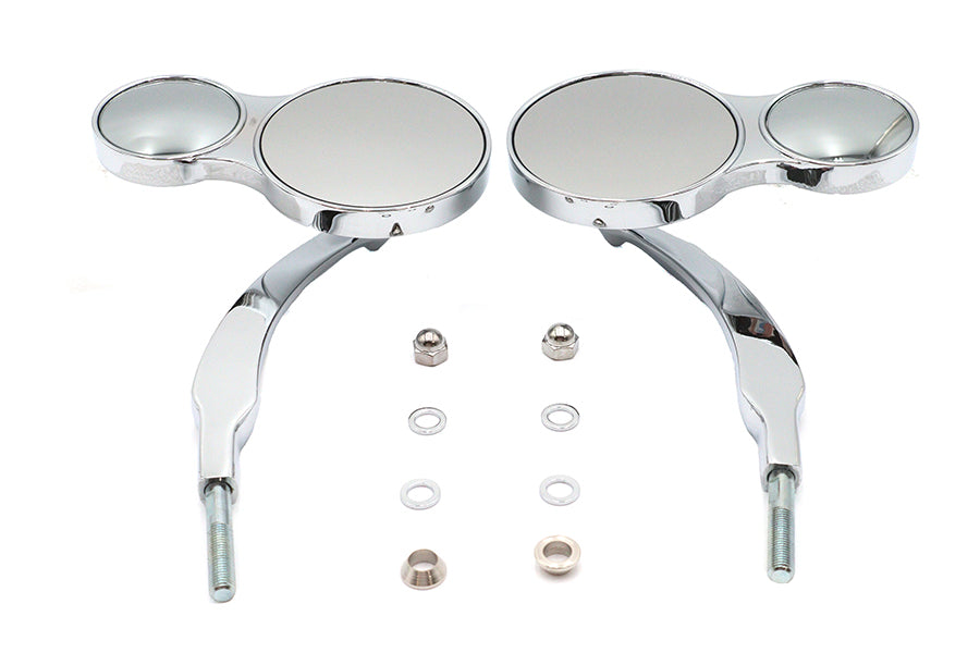 Wyatt Gatling Split Vision round mirror set with distinctive segmented frame design