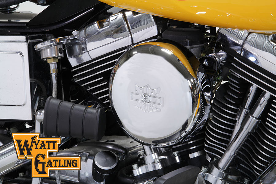 V-Twin Chrome Wyatt Gatling air cleaner assembly 34-1605 for motorcycle fuel and air systems