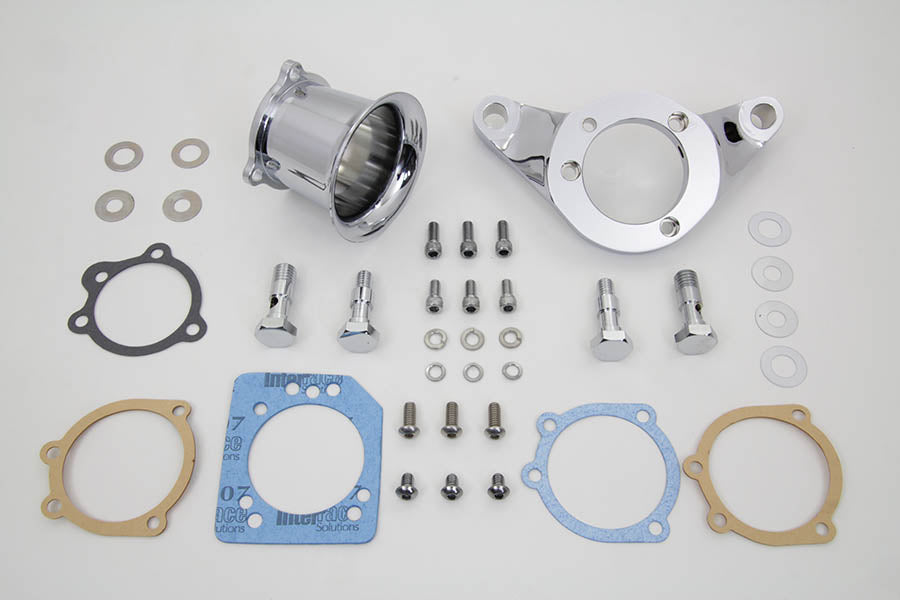 V-Twin Chrome Wyatt Gatling velocity stack assembly for motorcycle fuel and air system, model 34-1609