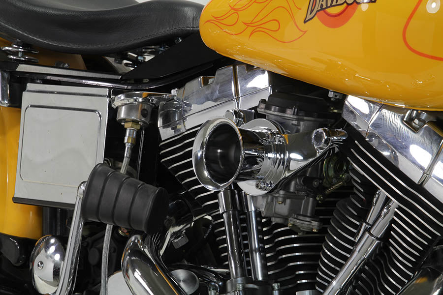 V-Twin Chrome Wyatt Gatling velocity stack assembly for motorcycle fuel and air systems
