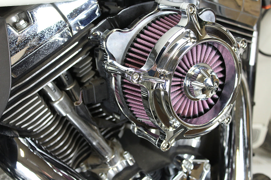 Wyatt Gatling 34-1672 chrome exposed filter air cleaner kit for motorcycle fuel and air system