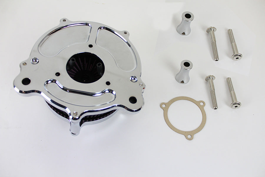 Wyatt Gatling 34-1672 exposed filter air cleaner kit in chrome finish