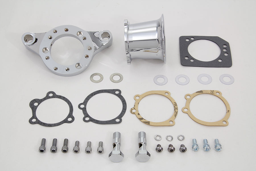 V-Twin Chrome Wyatt Gatling Velocity Stack Assembly 34-1689 for motorcycle fuel and air system